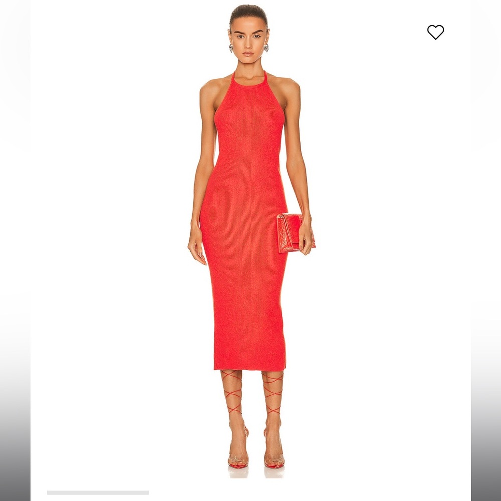 Helmut Lang halter beaded back Midi Dress